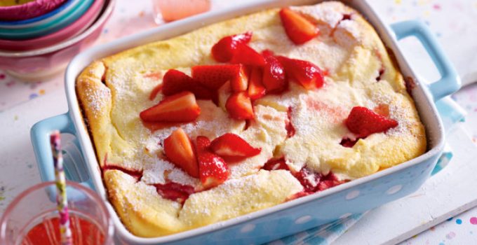 Quark Grieß Auflauf mit Erdbeeren - Welt Rezept