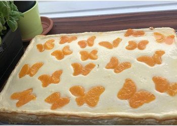 Blitz – Käsekuchen mit Mandarinen vom Blech