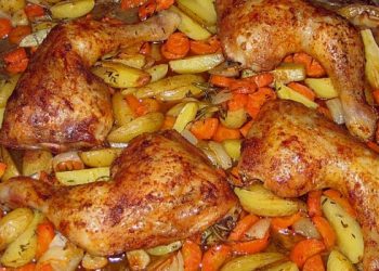 Hähnchenschenkel vom Blech