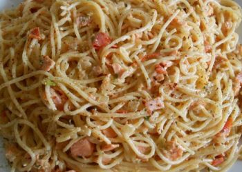 Lachsspaghetti à la Carbonara
