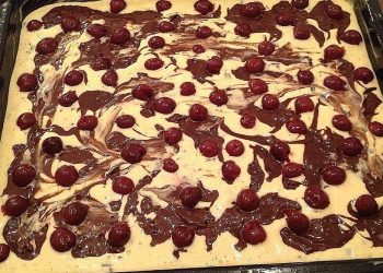 Marmorblechkuchen mit Kirschen, super lecker