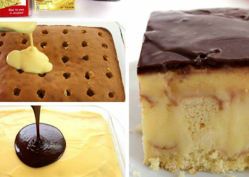 Puddingkuchen mit Schokoglasur