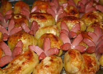 Überbackene Kartoffeln mit Wurst