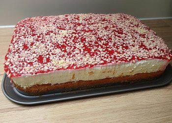 Spaghettieis-Blechkuchen