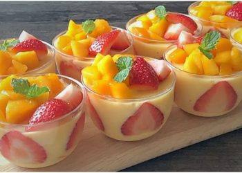 Leichtes Erdbeer-Mango Dessert
