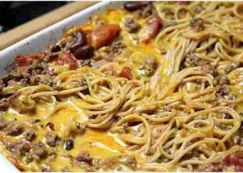 Spaghetti Auflauf mit Hackfleisch