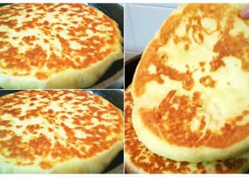 Mit Käse gefüllte Langos – kein Hefeteig, in nur 10 Minuten fertig