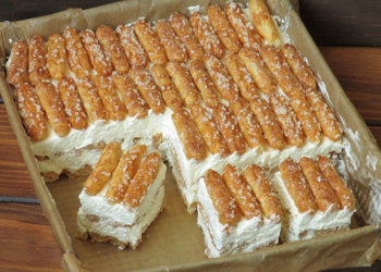Butterkeks Kuchen mit Vanillecreme, ohne Backen !