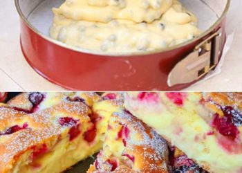Blitz Kirschkuchen mit Vanillepudding, Fruchtig, saftig und wahnsinnig lecker!