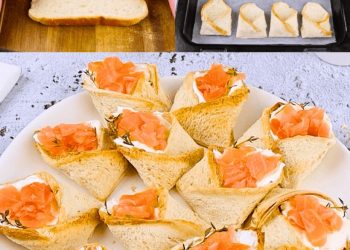 Brottaschen mit Käse und Lachs