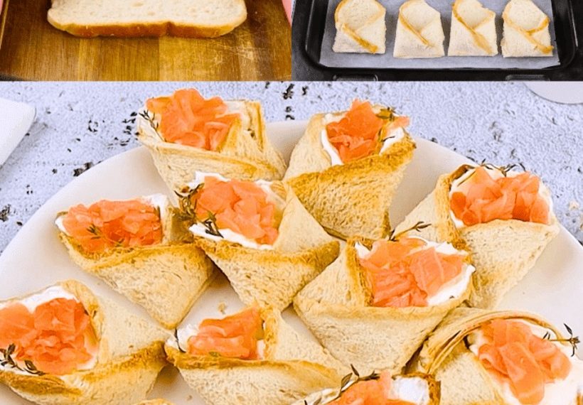 Brottaschen mit Käse und Lachs