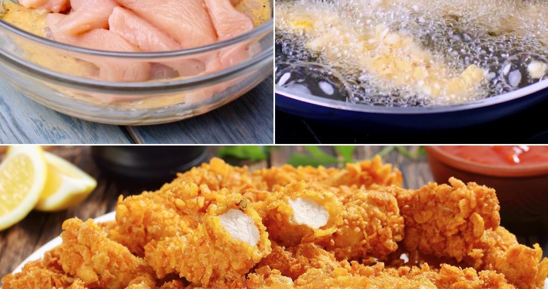 Goldene knusprige Hähnchenstreifen. So bereiten Sie köstliche Hähnchenstreifen zu