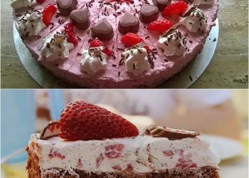 Erdbeer Yogurette Torte mit Nussboden