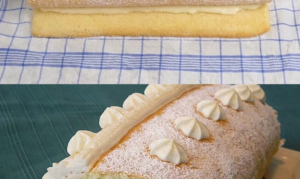 Biskuitrolle mit Zitronen – Quark Füllung, alle sind sprachlos!