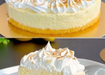 Eine weiche Basis mit einer duftenden Zitronencreme und bedeckt mit Baiser