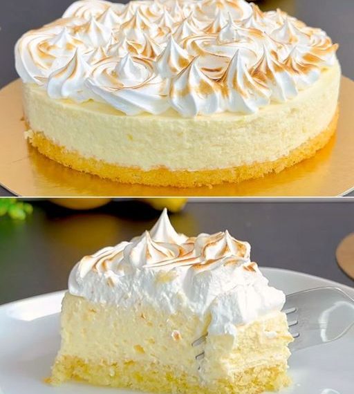 Eine weiche Basis mit einer duftenden Zitronencreme und bedeckt mit Baiser
