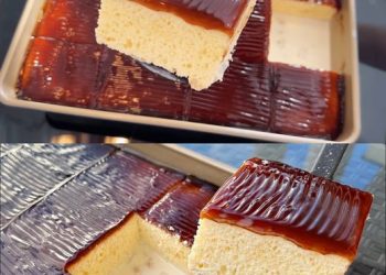 Nasser Milchkuchen mit Karamellsoße