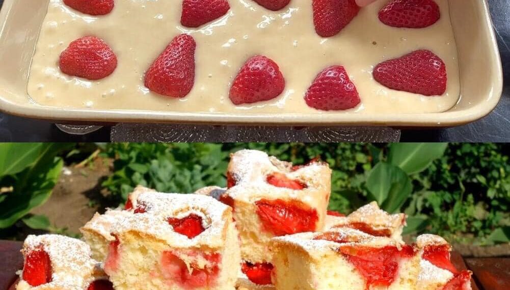 Erdbeer-Joghurt-Kuchen in nur 5 Minuten und Sie werden ihn IMMER wieder backen wollen!