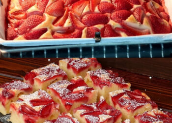 Erdbeer Joghurtkuchen vom Blech in 5 Minuten bereit für den Ofen