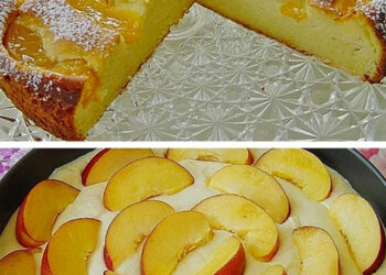 Omas Quarkkuchen mit Pfirsich