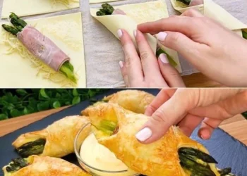 Blätterteig, Schinken, Spargel und Käse!