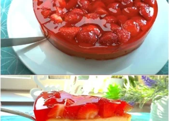 Käsekuchen mit Erdbeeren