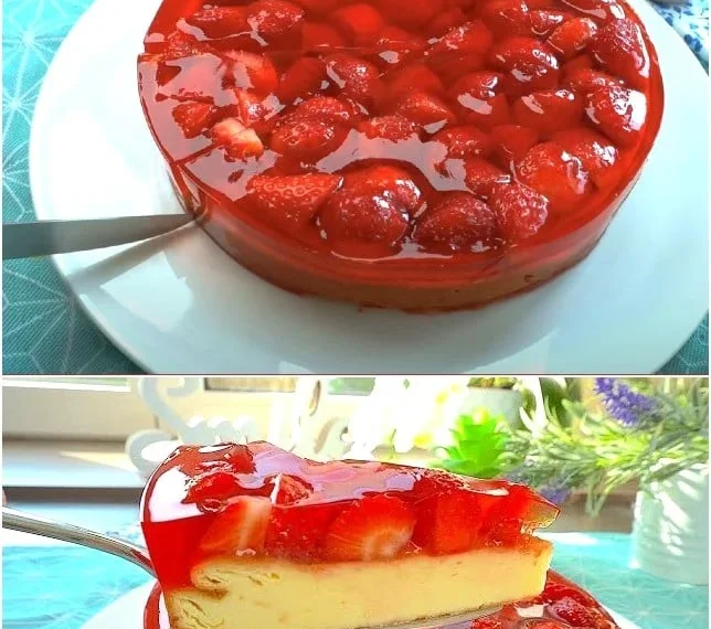 Käsekuchen mit Erdbeeren