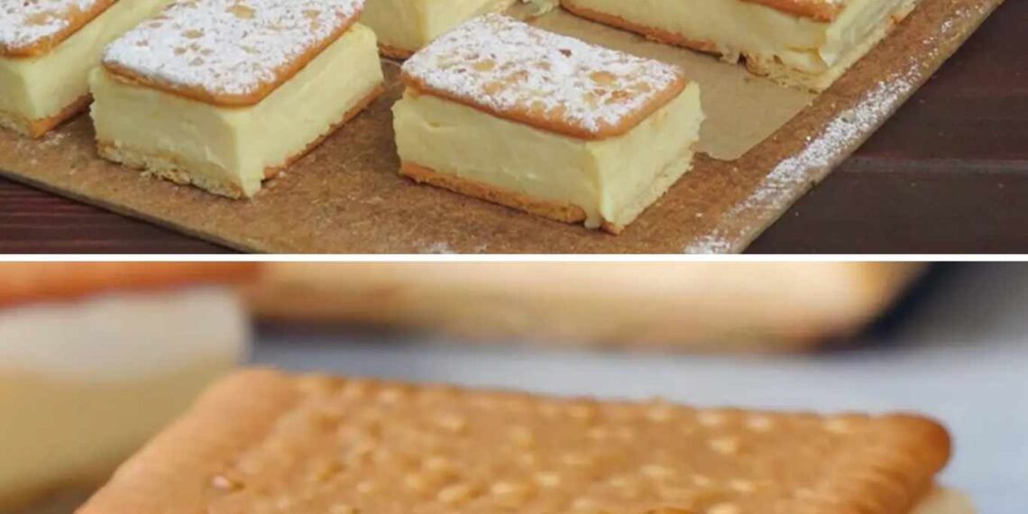 Butterkeks Sandwiches mit Vanillepudding Rezept