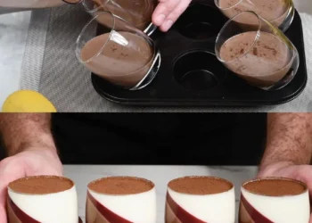 Panna Cotta mit Schokolade und Himbeeren: Einfach und ohne Kochen