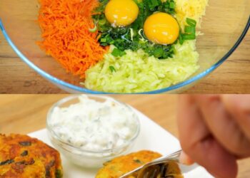 Zucchini-Frikadellen mit cremiger Knoblauchsauce