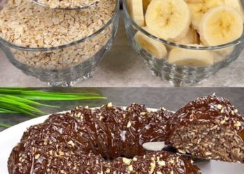 Bananen-Haferflocken-Schokoladenkuchen mit Walnüssen