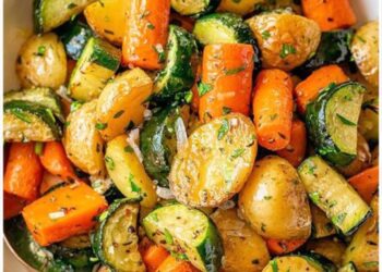 Boahh wie leckeeer, Kartoffel Zucchini Karotten Pfanne