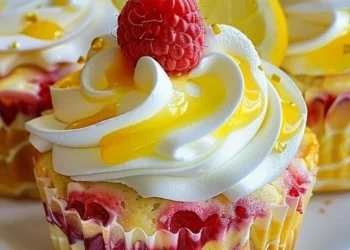 Herrliche Zitronen-Himbeer-Wirbel-Muffins