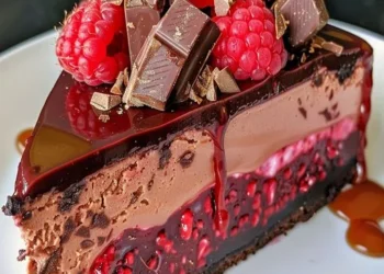 Herrlicher Schokoladen-Himbeer-Käsekuchen