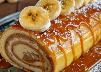 Karamell-Bananen-Rollkuchen