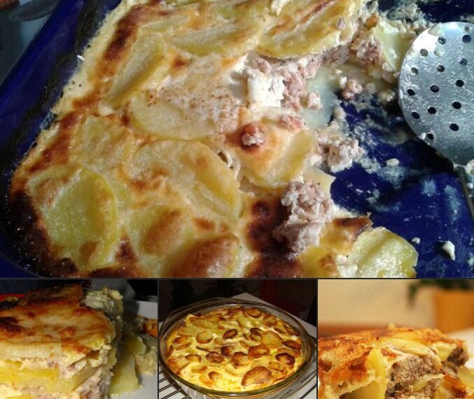 “Moussaka mit Kartoffeln und Hackfleisch”