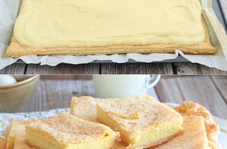 Nachtischkuchen: das Rezept für das toskanische Dessert mit Blätterteig und Vanillesoße