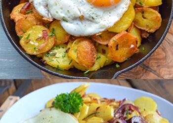 Bratkartoffeln mit Ei und Käse