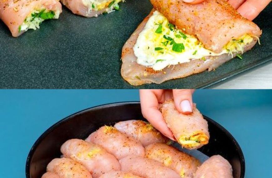 Hähnchen Käse Röllchen die jeder liebt mit nur 4 Zutaten