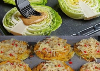 Gebackener Kohl mit Käse und Sahnesauce