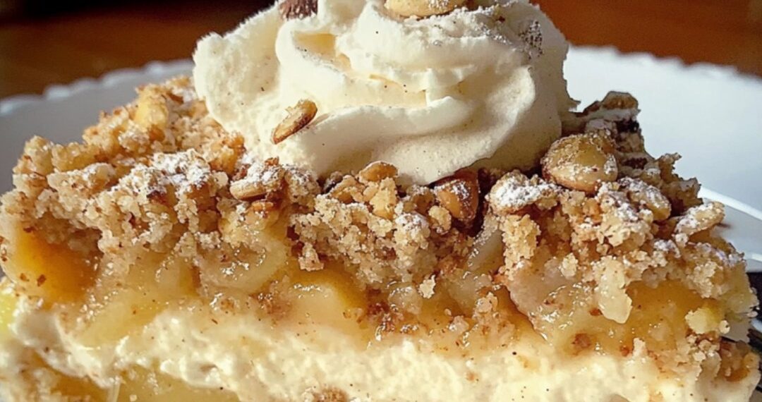 Apfel-Nusskuchen mit Vanillepudding – Saftig & Knusprig