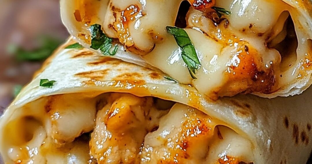 Knoblauch-Käse-Hähnchen-Wraps