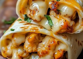 Knoblauch-Käse-Hähnchen-Wraps