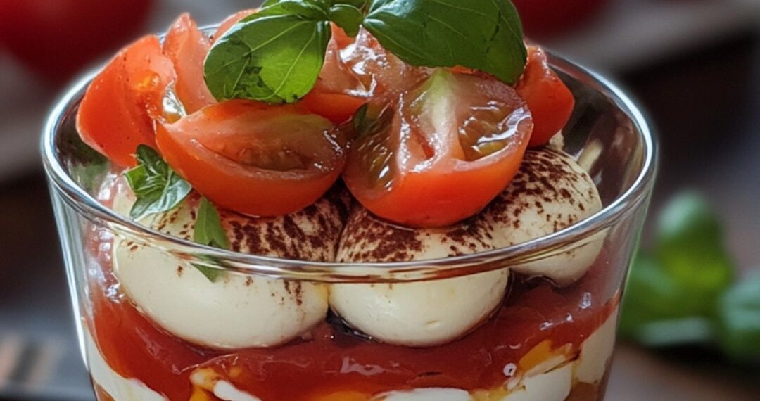 Tomaten-Mozzarella-Tiramisu im Glas – Mediterran & Erfrischend