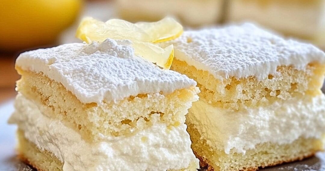 Biskuitschnitte mit Zitronencreme