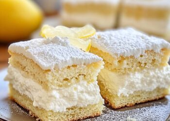 Biskuitschnitte mit Zitronencreme