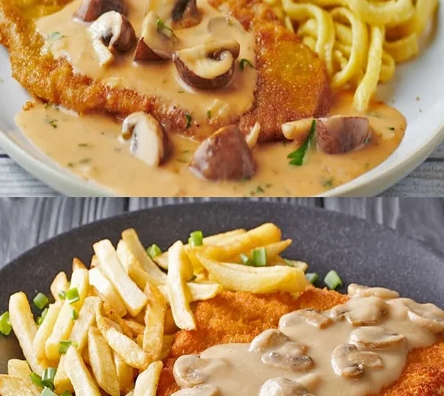Rahmschnitzel mit Jägersoße