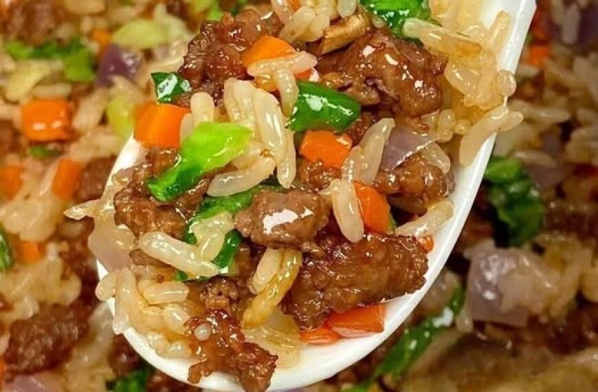 Reis Hackfleisch Pfanne mit Paprika in 15 Minuten gemacht!