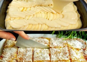 Selbstgemachter Joghurt-Apfel-Kuchen, ganz einfach zuzubereiten