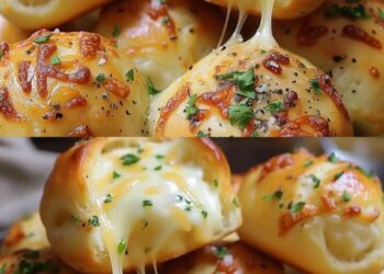 Knoblauch Brötchen gefüllt mit Mozzarella Käse